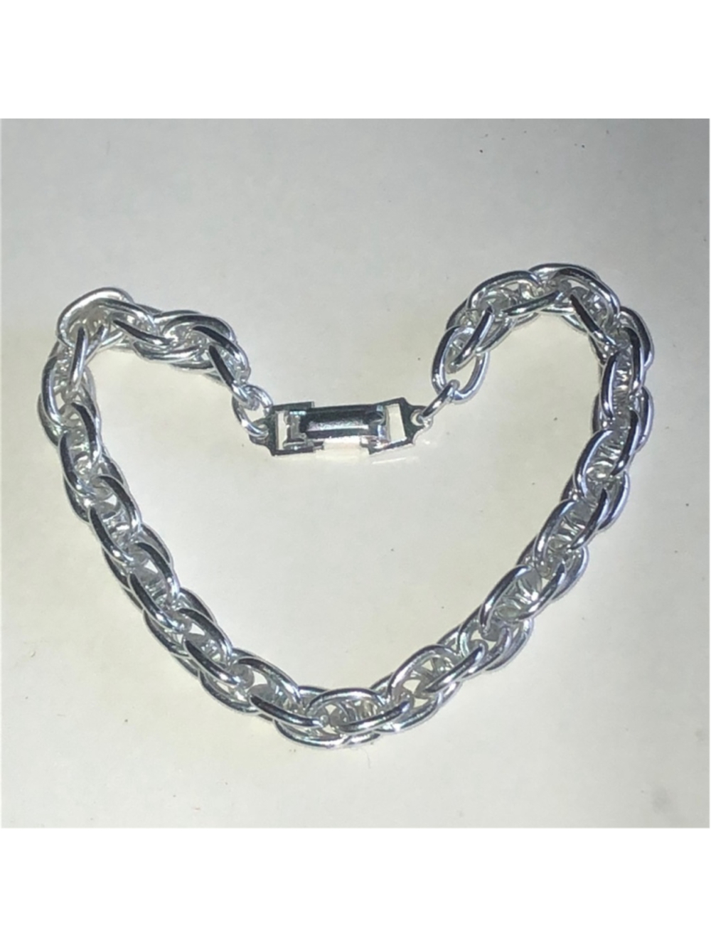 Germany Vintage Silver Tone Rope Chain Bracelet - Shiny Link Design